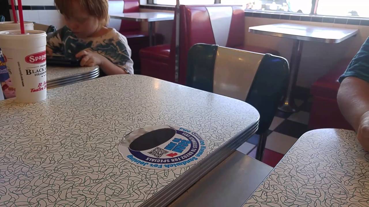 Spangles Table Spangles restaurant Salina Kansas 1950's decor - YouTube
