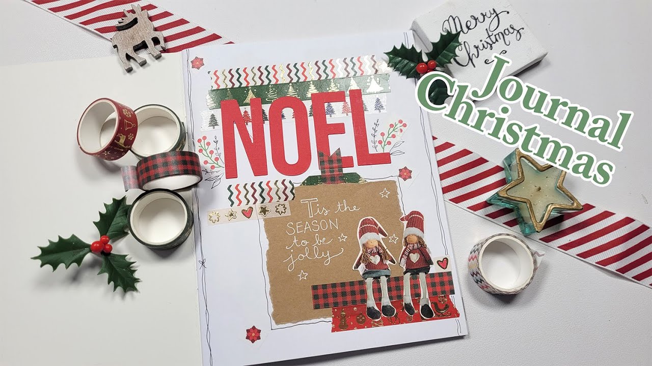 Рождественский дневник с использованием клейкой ленты васи