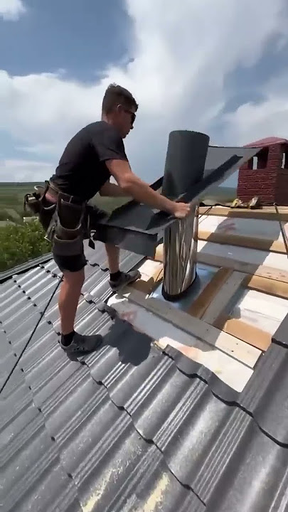This is the process of lining a chimney #shorts