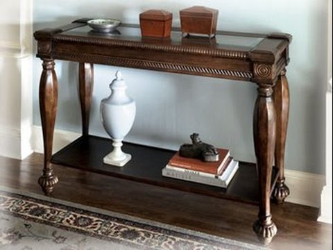 dark brown rustic living room sofa table - YouTube