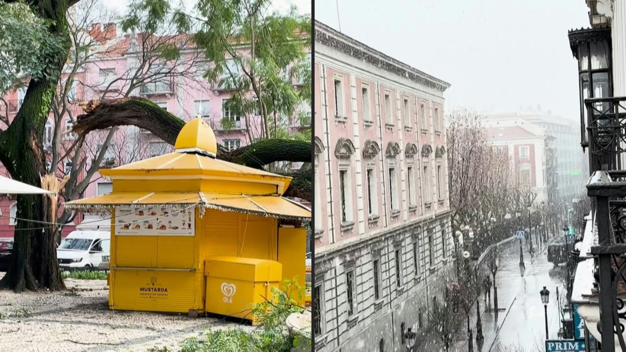 Tempestade Kristin causa mortes e danos em Portugal e nevasca na Espanha | AFP