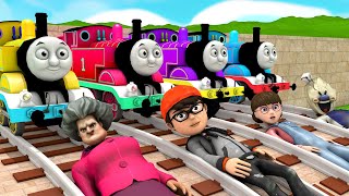 【踏切アニメ】あぶない電車 THOMAS FRIENDS RAINBOW COLORS Railroad Crossing Animation #train #4