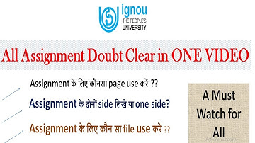 [IGNOU]All  IGNOU Assignment Doubt is clear in ONE VIDEO [Important information for all]