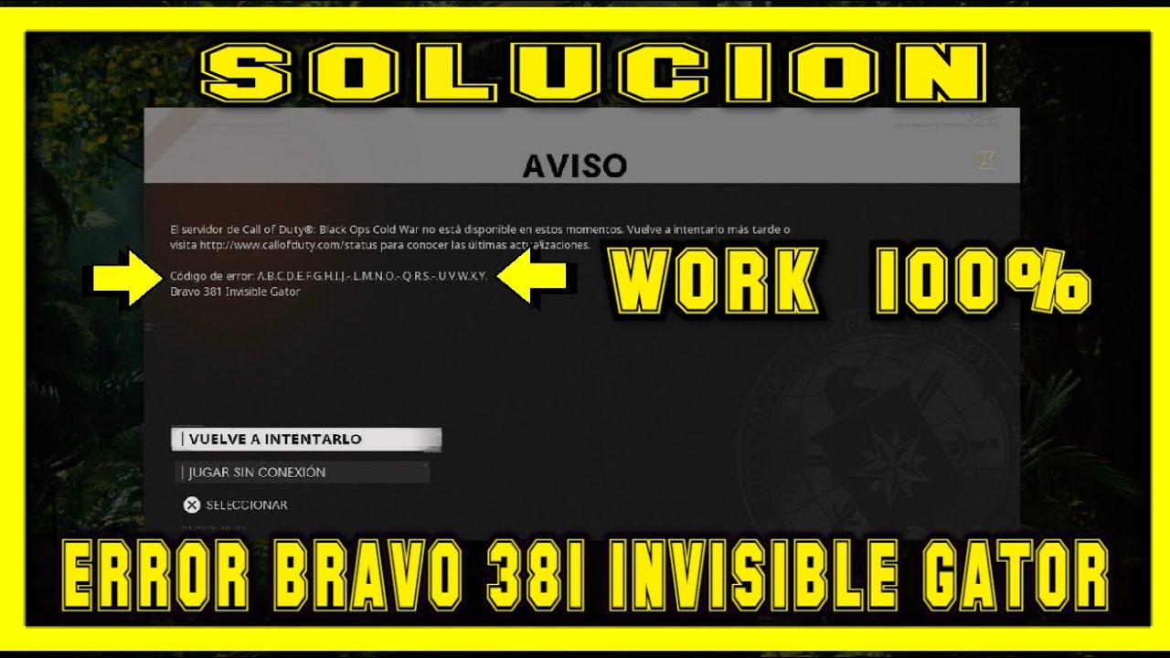 CALL OF DUTY COLD WAR BRAVO 381 INVISIBLE GATOR (SOLUCION) PS4/XBOX WORK ONLINE 100%