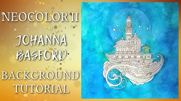 How to make Neocolor II background in Worlds Of Wonder by Johanna Basford | Adult Coloring Tutorial