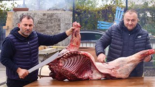 GRILLED BEAR. BEAR MEAT on CHARCOAL. ENG SUB