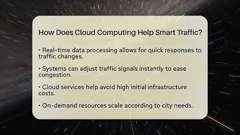 How Does Cloud Computing Help Smart Traffic? - Talking Tech Trends