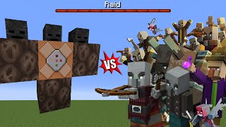 Minecraft Raid vs Wither Storm On Hard difficulty!