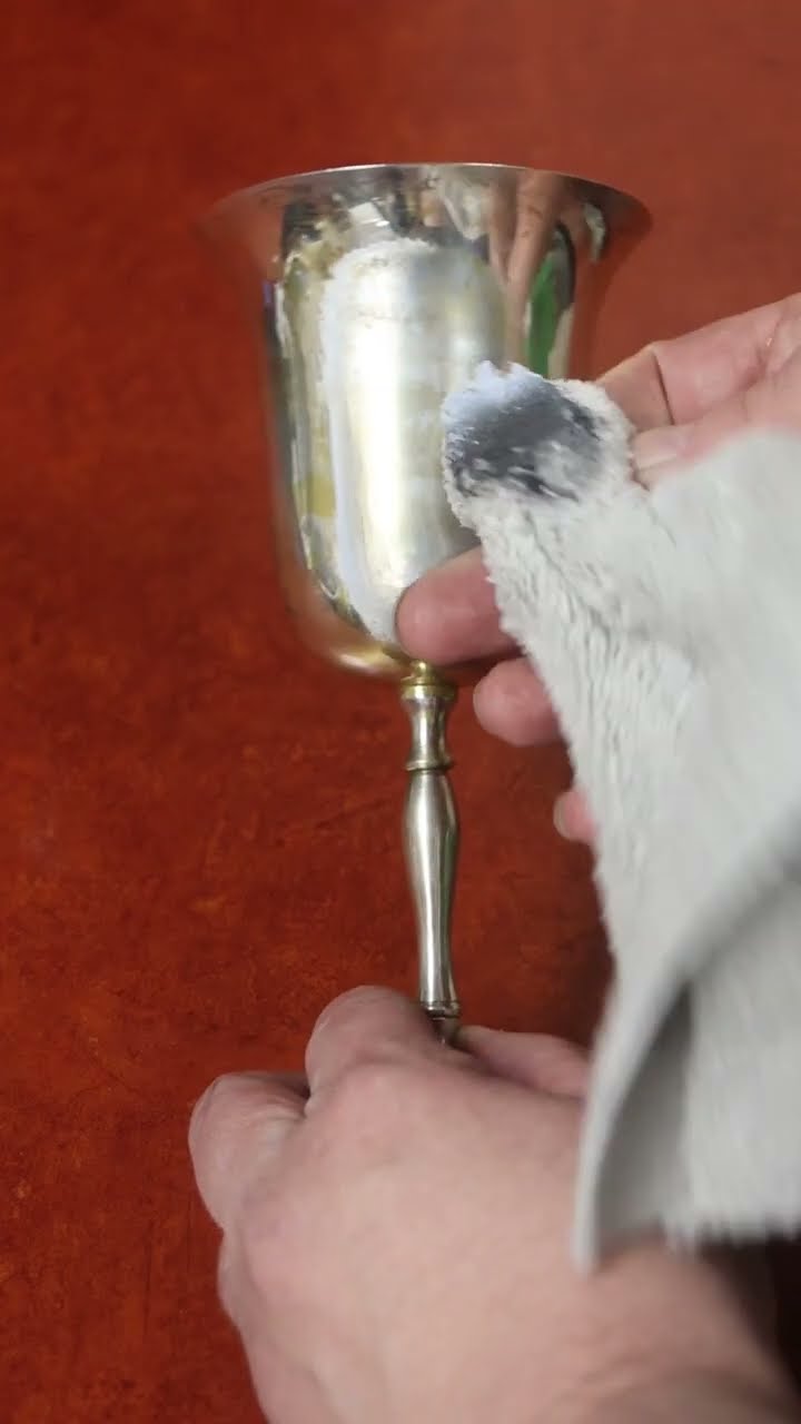 Restoring Radiance: Polishing a Silver Goblet with Flitz for Timeless 