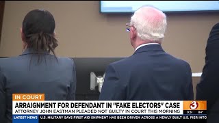 Attorney John Eastman pleads not guilty to felony charges in Arizona’s fake elector case