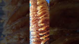 Delicious crispy fried spiral potato chips