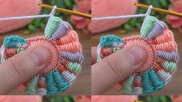 Wonderful •~♡ easy crochet flower motif making #crochet #knitting #crafts 