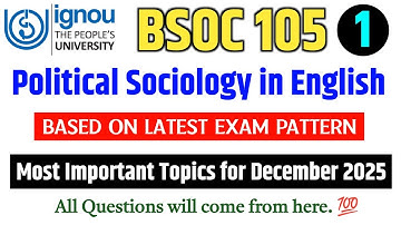 BSOC 105 Important Questions December 2025 in English | IGNOU BSOC 105 Question Paper 2025 | IGNOU 