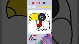 Coloring Pages Cute Little Parrots #art #cute #parrot #funny #shorts
