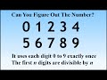 Find The 10 Digit Number Classic Puzzle And Solution