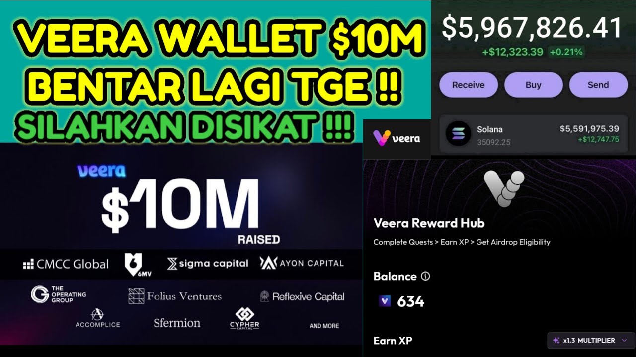Airdrop Hari Ini Veera Wallet $10 Bentar Lagi TGE Garap New Task Web Gasssken Bossq...