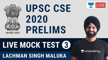 UPSC Prelims Live Mock Test - 2 | UPSC CSE 2020 | Lachman Singh Maluka | Unacademy Articulate