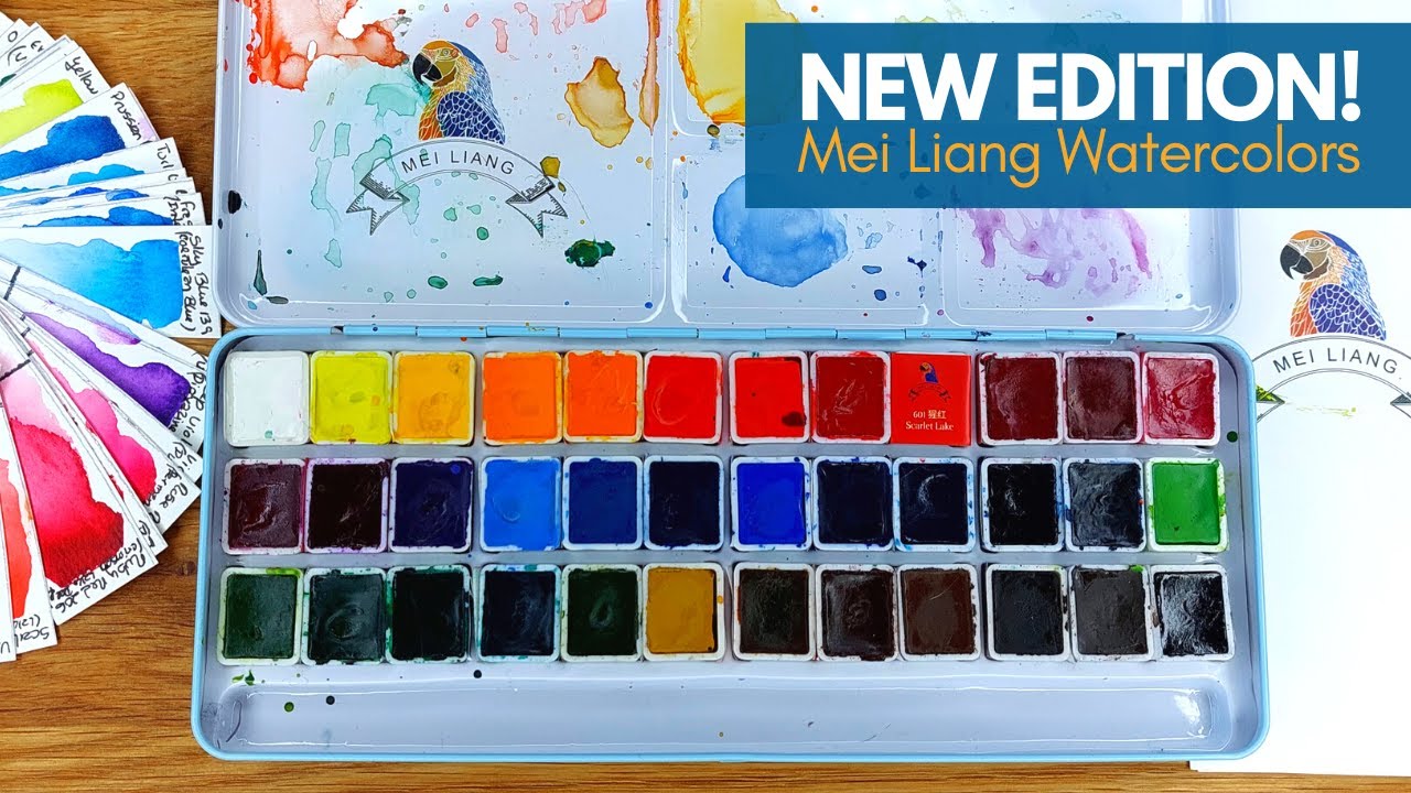 Are These The BEST Watercolors for BEGINNERS? Mei Liang 36 Watercolor  Unboxing & Swatching 
