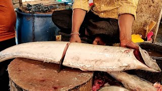 Amazing Seer Fish Cutting Skills\/Expert Cutting Seer Fish In Bangladesh Fish Market