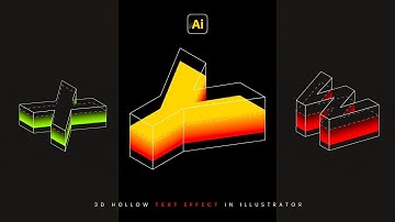3D Hollow Text Effect in Adobe Illustrator | 3D Text Effect | Adobe Illustrator