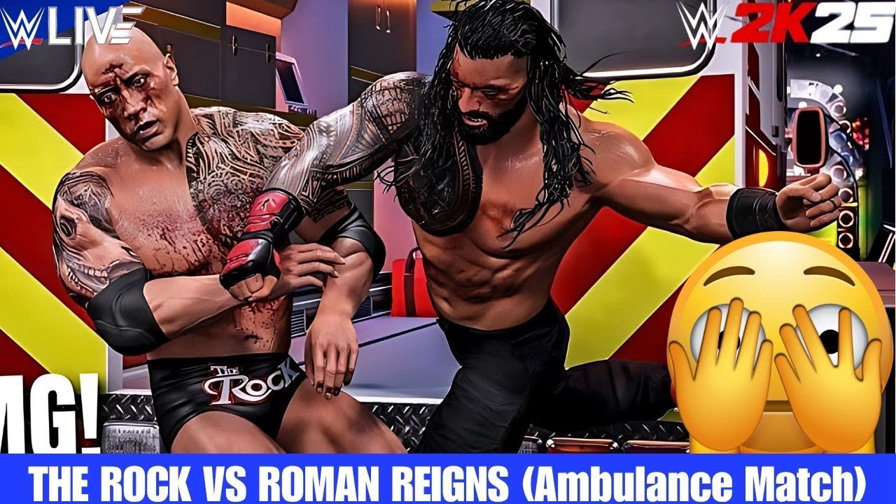 WWE 2K25 Ambulance Match | The Rock vs Roman Reigns– Clash of Legends|