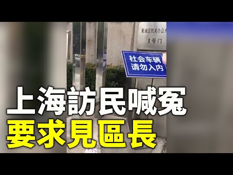 11月19日，上海黄浦区访民孔令珍与坐轮椅的丈夫，在黄浦区机关办公大楼前喊冤，要求见区长。