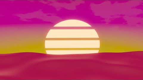 Sunset Looped Animation Video Background, 80s Retro Motion Graphics, 10 hours