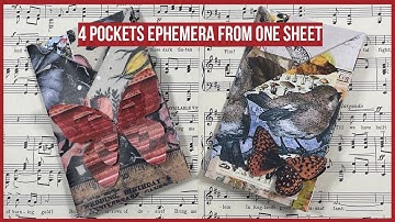 🦋💙 4 pockets from one sheet junk journal pockets and tucks