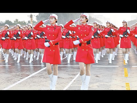 4K-Rare 2019 National Day military parade female militia formation training/???2019????????????????