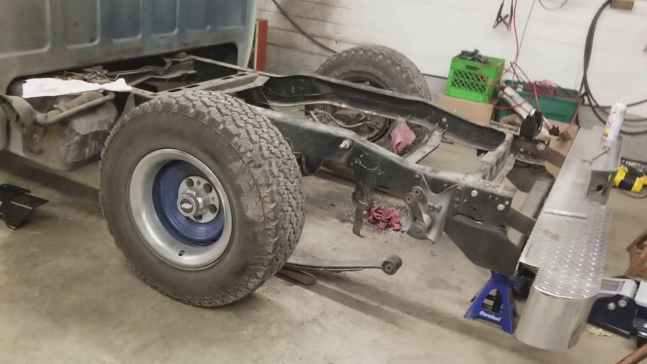 Chevy c10 axle flip kit and drop spindles part 1 - YouTube.