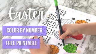 Easter Color By Number Free Printable Activity