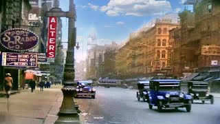 A Day in Philadelphia 1920s in color [60fps,Remastered] w/sound design added