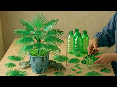 Turn Waste bottles Into Beautiful Palm Tree! 🌳Plastic Bottles Craft Idea - Easy Tree Making
