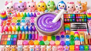Slime ASMR Satisfactorio 🌈 DIY Slime Rosa Con Maquillaje Sombra De Ojos Purpurina Mystery Dumpling