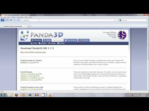 Installing Panda3d, Geany IDE and testing the installation