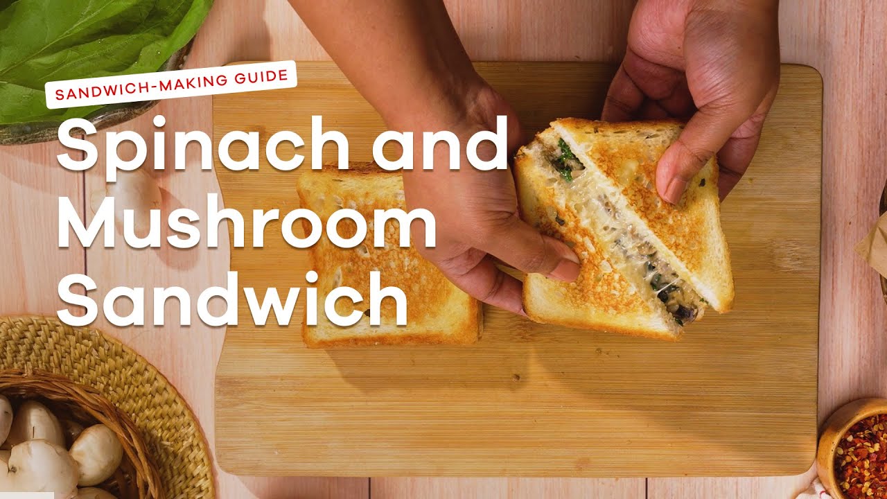 Spinach and Mushroom Grilled Cheese Sandwich Recipe | D'lecta