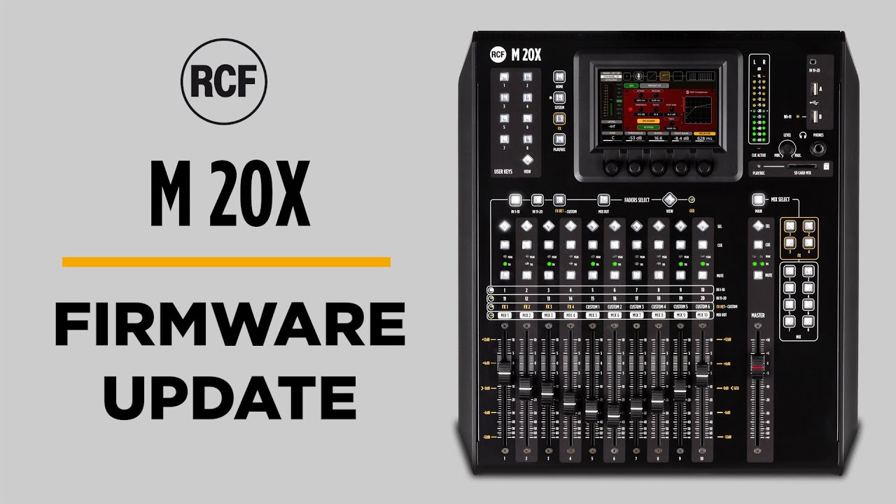 RCF M 20X DESKTOP DIGITAL MIXER - FIRMWARE UPDATE - YouTube
