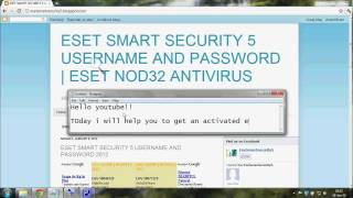 ESET NOD32/SMART SECURITY 5 USERNAME AND PASSWORD 2012