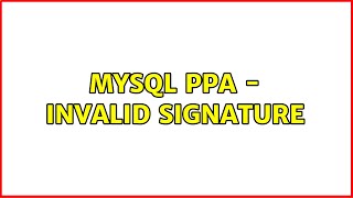 Ubuntu: MySQL PPA - invalid signature