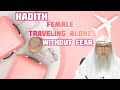 Can women travel without mahram due to hadith woman travelling alone fearing no one except the wolf