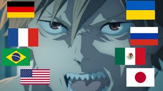 Denji The fucking devil in different languages Chainsaw Men