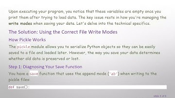 Resolving the Python Pickle file that gets erased without error Issue