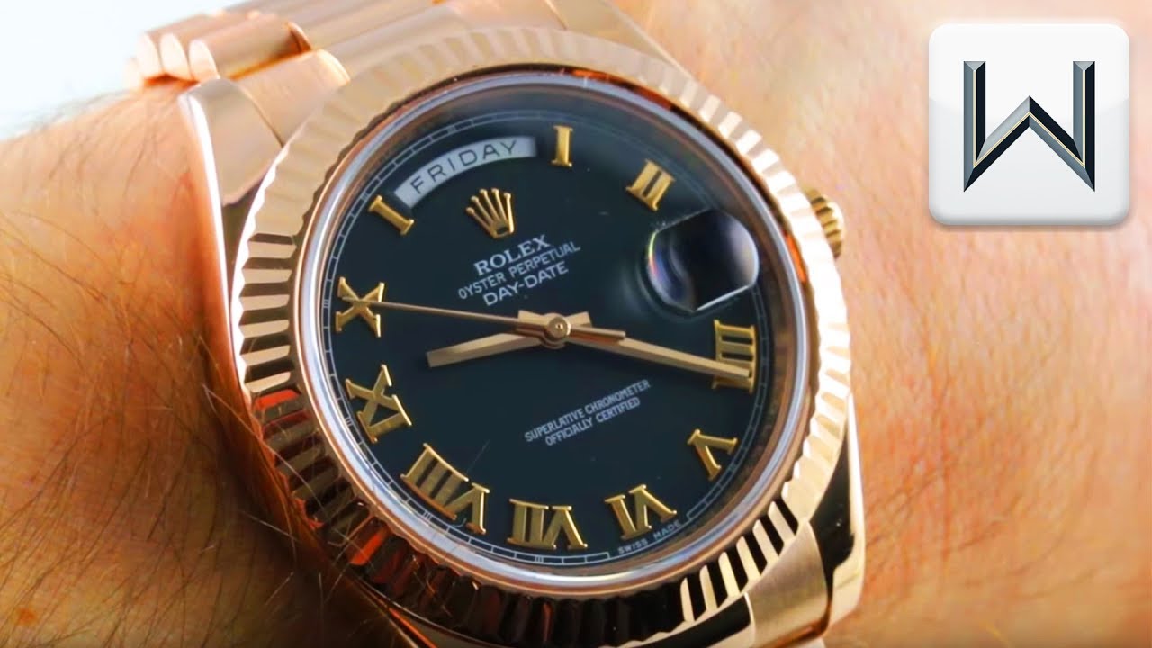 rolex rose gold black dial