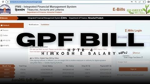 How to Prepare GPF Bill | HPTR 4 | Himkosh E-Salary HP