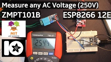 Measure AC Voltage with ESP8266 12E + ZMPT101B  | App Inventor | Adafruit IO MQTT