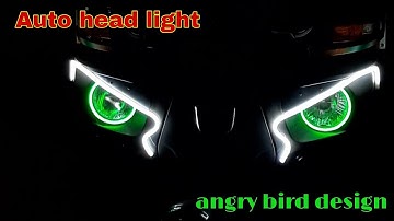 Auto Rickshaw head light modification (angry bird design)Auto Modified / lightings setup#angrybirds
