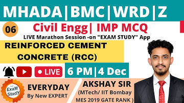01 |  RCC | REINFORCED CEMENT CONCRETE - IMP MCQ Marathon Session |With Concept | MHADA 2021