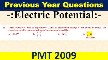 Three capacitors each of capacitance C and of breakdown voltage V are joined in series. The
