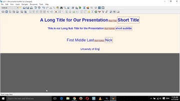 Presentation with LyX and Beamer Complete Tutorial Part 1   Title Page