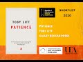 Patience toby litt galley beggar press shortlist reading 2020